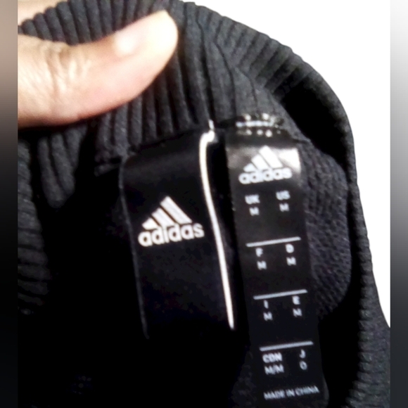 Adidas Black collaboration W/ ATM Sweater Jacket with White Stripes Size Medium - Picture 7 of 7